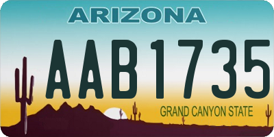 AZ license plate AAB1735