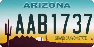 AZ license plate AAB1737