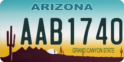 AZ license plate AAB1740