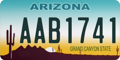 AZ license plate AAB1741