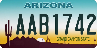 AZ license plate AAB1742