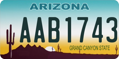 AZ license plate AAB1743