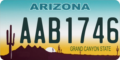 AZ license plate AAB1746