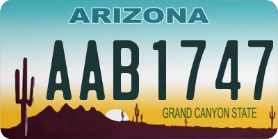 AZ license plate AAB1747