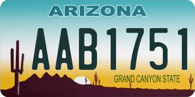 AZ license plate AAB1751