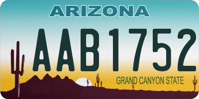 AZ license plate AAB1752