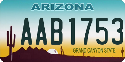 AZ license plate AAB1753