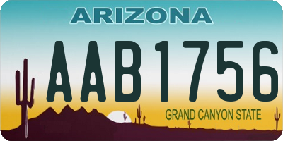 AZ license plate AAB1756