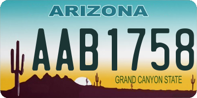 AZ license plate AAB1758