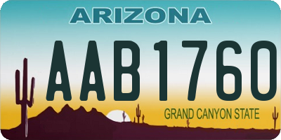 AZ license plate AAB1760