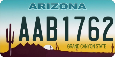 AZ license plate AAB1762