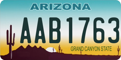 AZ license plate AAB1763