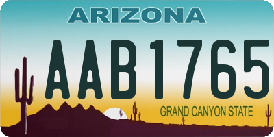 AZ license plate AAB1765