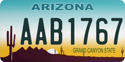 AZ license plate AAB1767