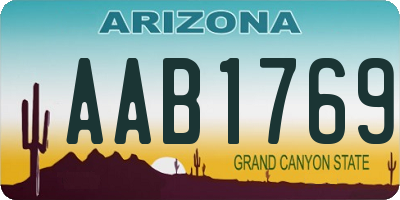 AZ license plate AAB1769