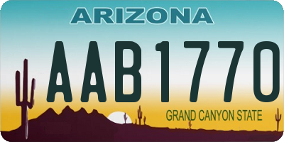 AZ license plate AAB1770