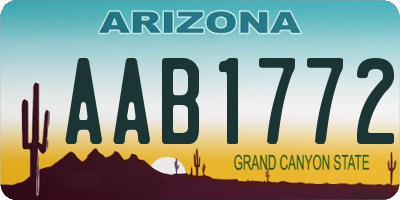 AZ license plate AAB1772