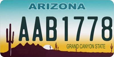 AZ license plate AAB1778