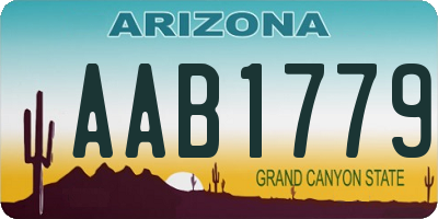 AZ license plate AAB1779