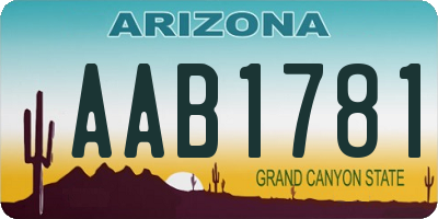 AZ license plate AAB1781