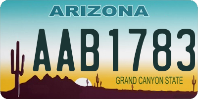 AZ license plate AAB1783