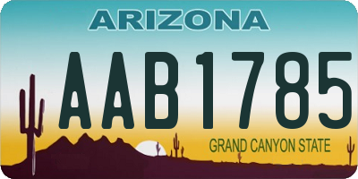 AZ license plate AAB1785