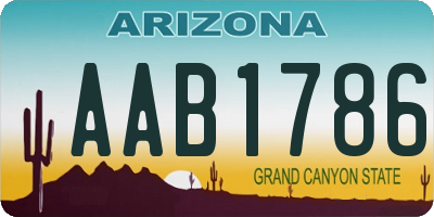 AZ license plate AAB1786