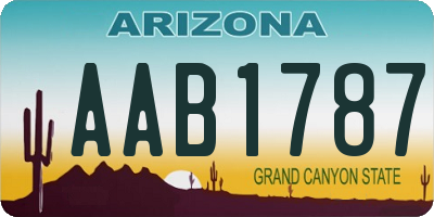 AZ license plate AAB1787