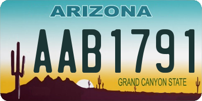 AZ license plate AAB1791
