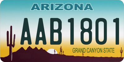 AZ license plate AAB1801