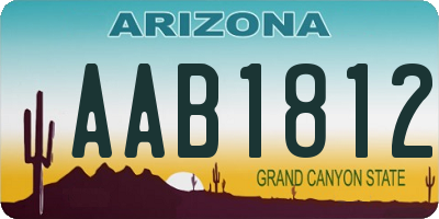 AZ license plate AAB1812