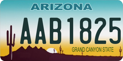 AZ license plate AAB1825