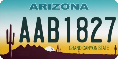 AZ license plate AAB1827