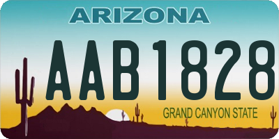 AZ license plate AAB1828