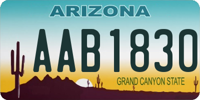 AZ license plate AAB1830