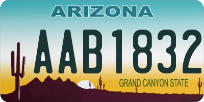 AZ license plate AAB1832