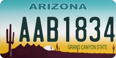 AZ license plate AAB1834