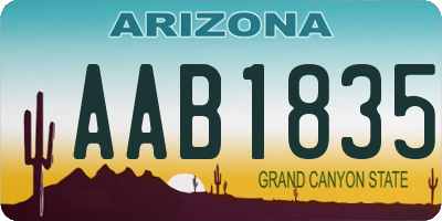 AZ license plate AAB1835