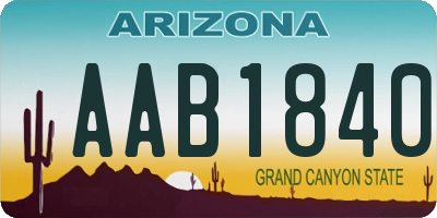 AZ license plate AAB1840