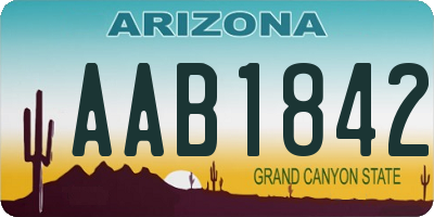 AZ license plate AAB1842