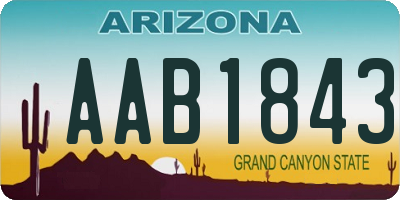 AZ license plate AAB1843