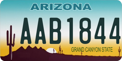 AZ license plate AAB1844