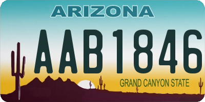 AZ license plate AAB1846