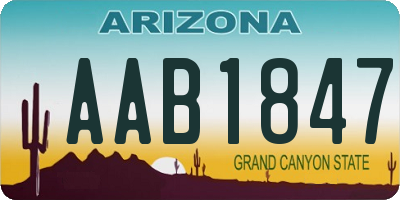 AZ license plate AAB1847