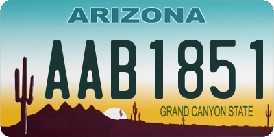 AZ license plate AAB1851