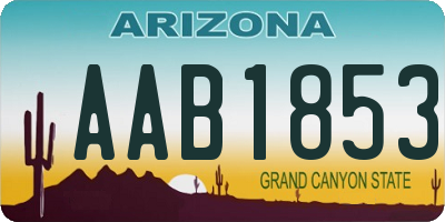 AZ license plate AAB1853