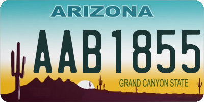 AZ license plate AAB1855