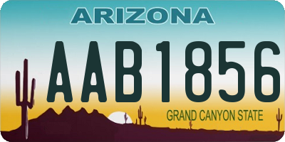 AZ license plate AAB1856