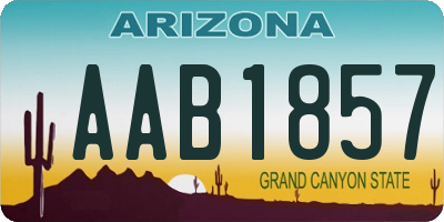 AZ license plate AAB1857