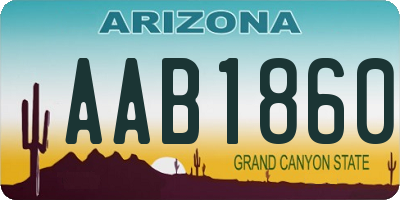 AZ license plate AAB1860